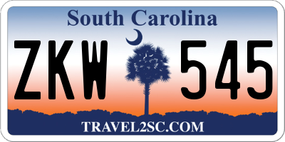 SC license plate ZKW545