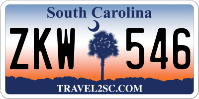 SC license plate ZKW546
