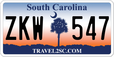 SC license plate ZKW547