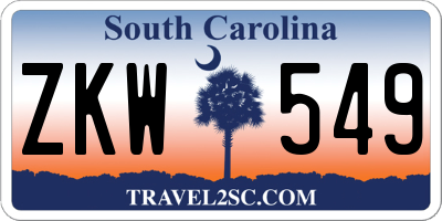 SC license plate ZKW549