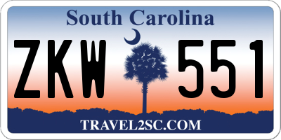 SC license plate ZKW551