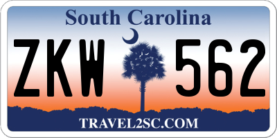 SC license plate ZKW562