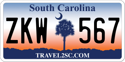 SC license plate ZKW567