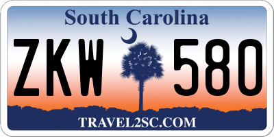SC license plate ZKW580