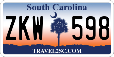 SC license plate ZKW598