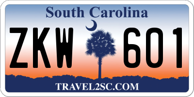 SC license plate ZKW601