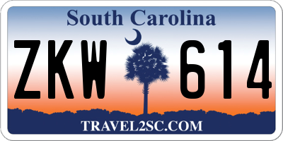SC license plate ZKW614