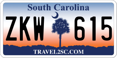 SC license plate ZKW615