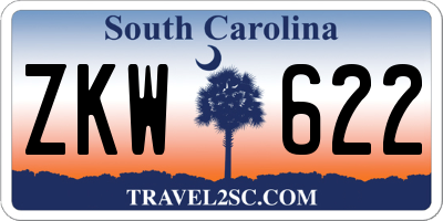 SC license plate ZKW622