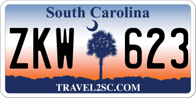 SC license plate ZKW623