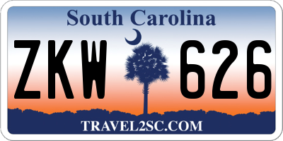 SC license plate ZKW626