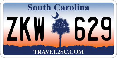 SC license plate ZKW629