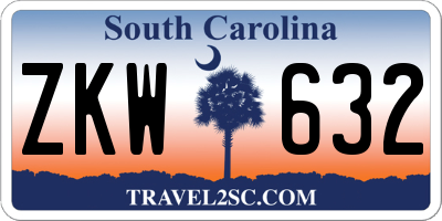 SC license plate ZKW632