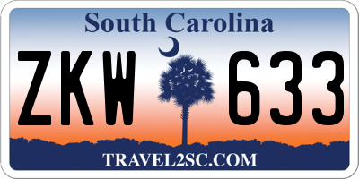 SC license plate ZKW633