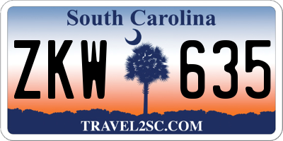 SC license plate ZKW635