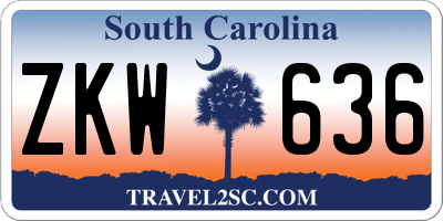 SC license plate ZKW636