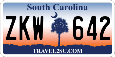 SC license plate ZKW642