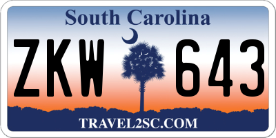 SC license plate ZKW643