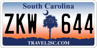SC license plate ZKW644