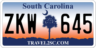 SC license plate ZKW645