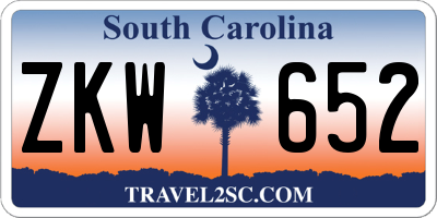 SC license plate ZKW652
