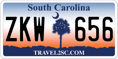 SC license plate ZKW656