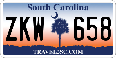 SC license plate ZKW658