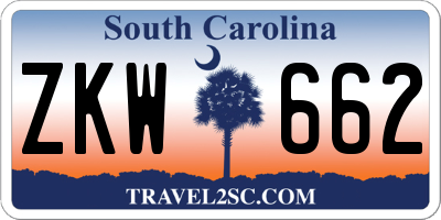 SC license plate ZKW662
