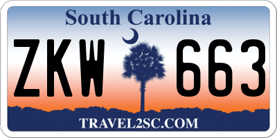 SC license plate ZKW663