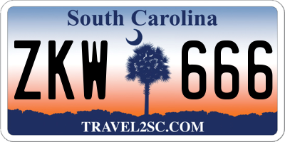 SC license plate ZKW666
