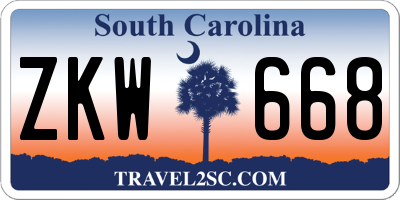 SC license plate ZKW668