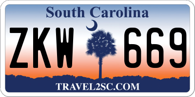 SC license plate ZKW669