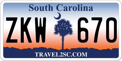 SC license plate ZKW670