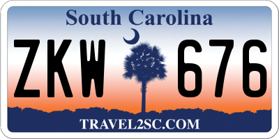 SC license plate ZKW676