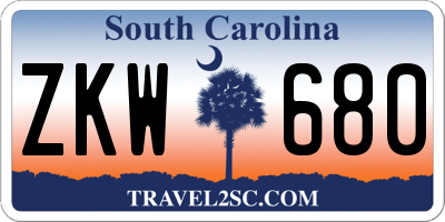 SC license plate ZKW680