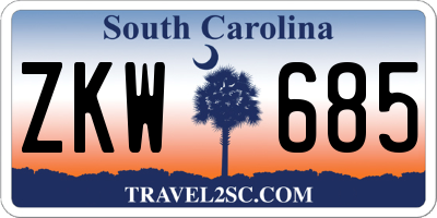 SC license plate ZKW685
