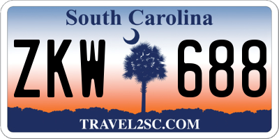 SC license plate ZKW688
