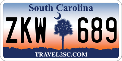 SC license plate ZKW689