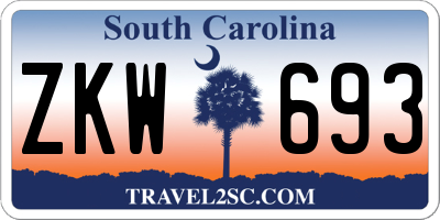 SC license plate ZKW693