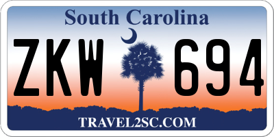 SC license plate ZKW694