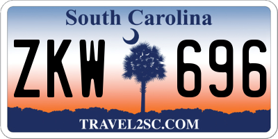 SC license plate ZKW696