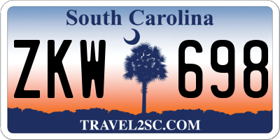 SC license plate ZKW698
