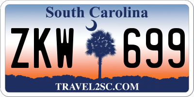 SC license plate ZKW699