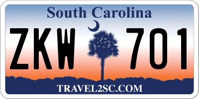 SC license plate ZKW701