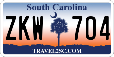 SC license plate ZKW704
