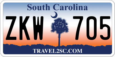 SC license plate ZKW705