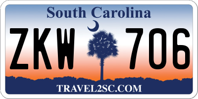SC license plate ZKW706