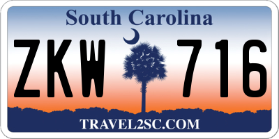 SC license plate ZKW716