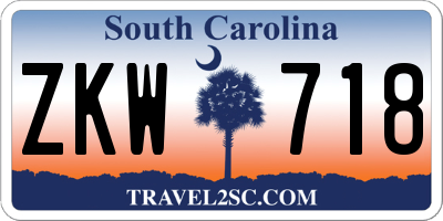 SC license plate ZKW718