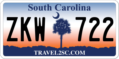 SC license plate ZKW722